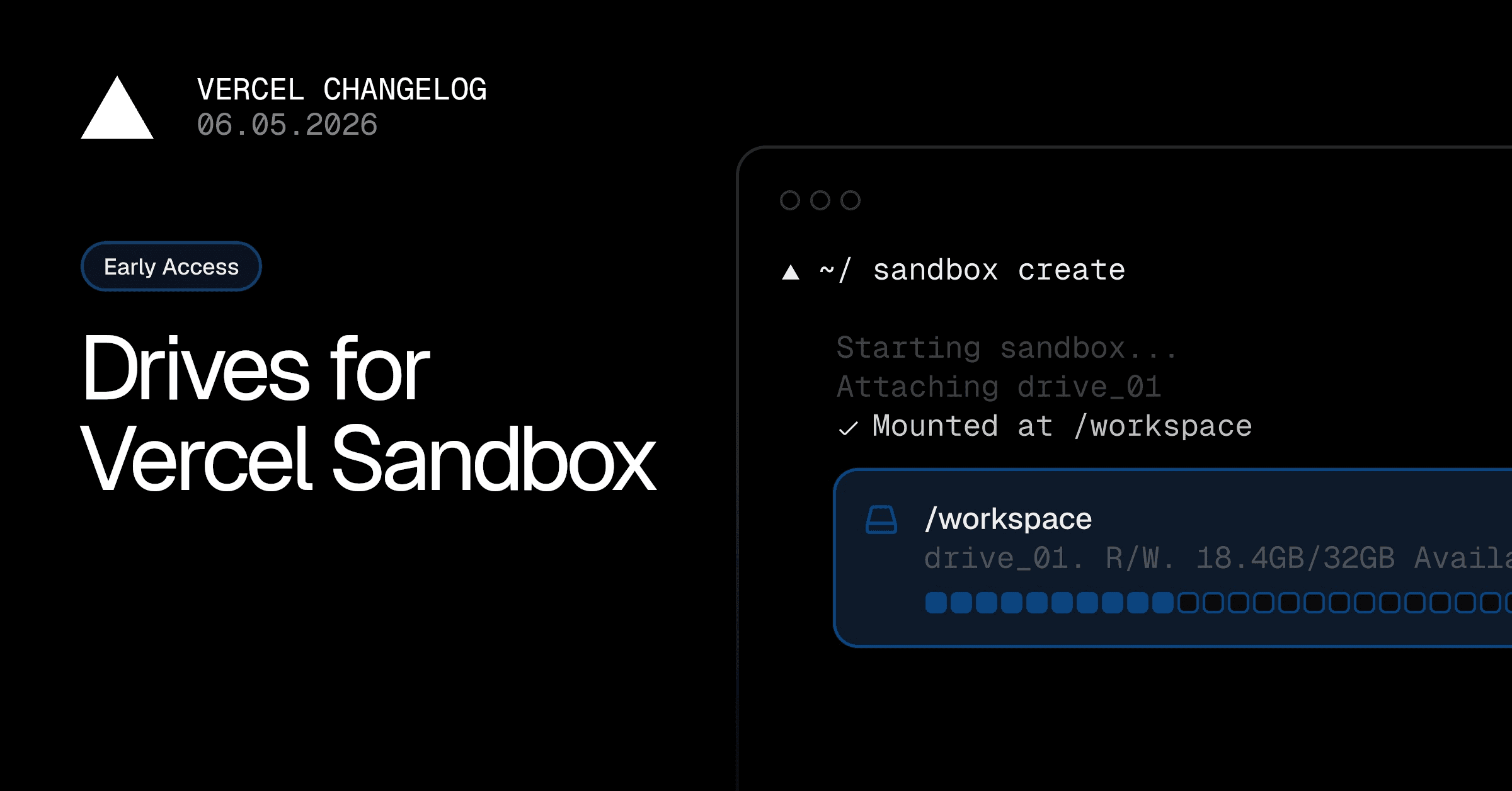Drives for Vercel Sandbox in Private Beta