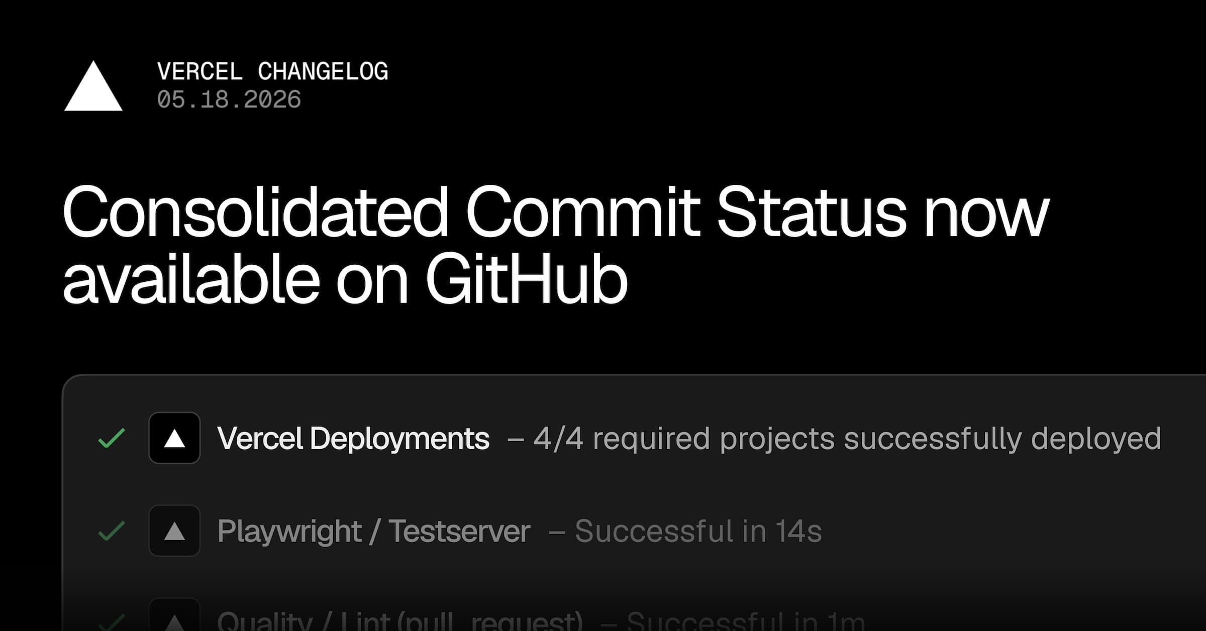 Consolidated Commit Status now available on GitHub