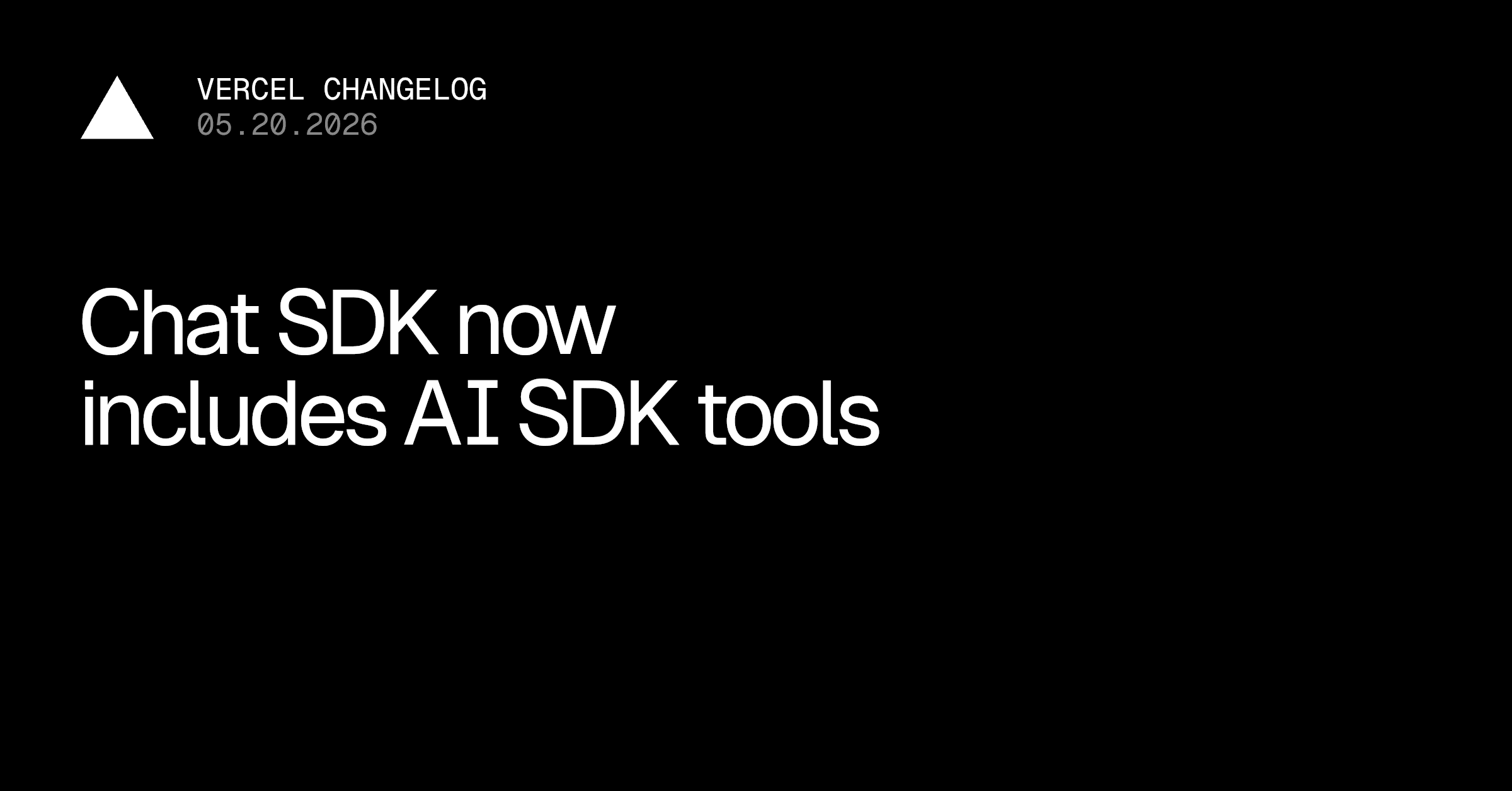 Chat SDK now includes AI SDK tools